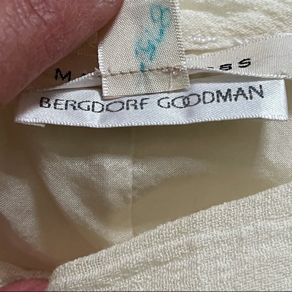 Marc Jacobs Bergdorf Goodman Tired White Linen Ruffle Trim Dress Size 6 - Picture 8 of 11